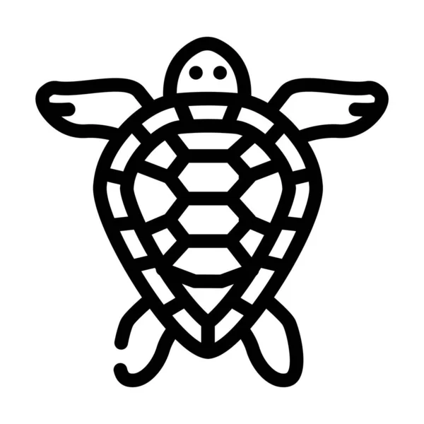 Turtle aquatic animal line icon vector illustration — Stock Vector