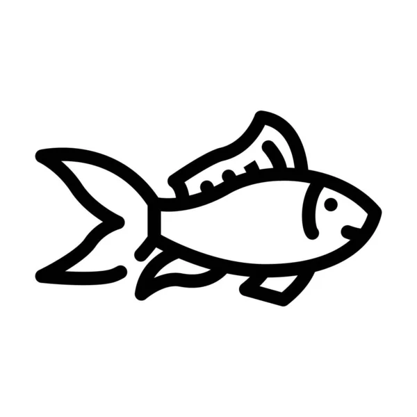Fish aquatic line icon vector illustration — Stock Vector