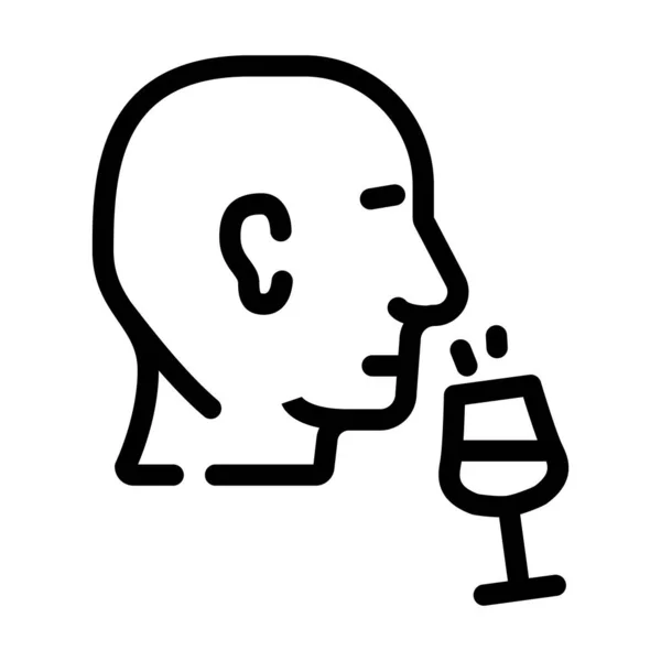 Olor aromático línea de vino icono vector ilustración — Vector de stock
