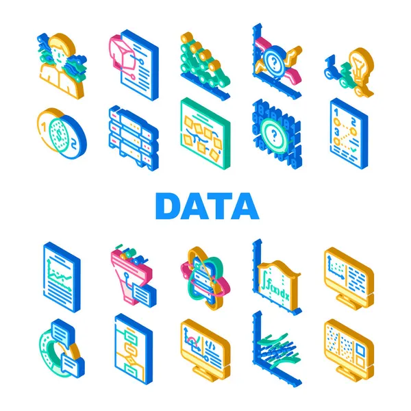 Ciência dos Dados Inovar Tecnologia Ícones Set Vector —  Vetores de Stock