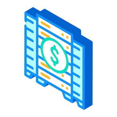 veri merkezi iş zekası izometrik ikon vektör çizimi