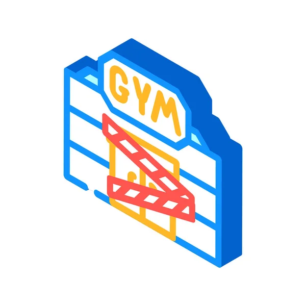 Γυμναστήριο κλειστό για καραντίνα ισομετρική εικόνα διάνυσμα εικονογράφηση — Διανυσματικό Αρχείο