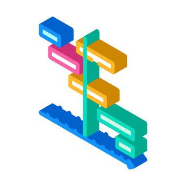 Görevlerin ayrılması izometrik ikon vektör illüstrasyonu