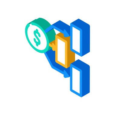 finansman planlama izometrik vektör çizimi