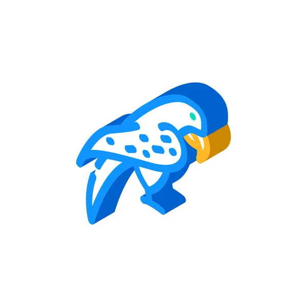 Perroquet oiseau icône isométrique vecteur illustration — Image vectorielle