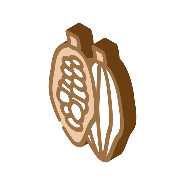 Granos de cacao icono isométrico vector ilustración — Archivo Imágenes Vectoriales