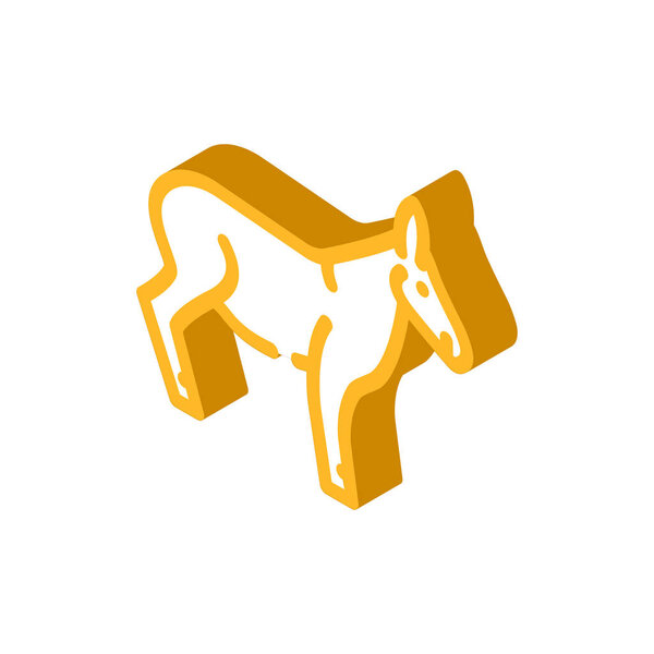 donkey animal isometric icon vector illustration