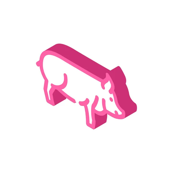 Animal de ferme porcine icône isométrique illustration vectorielle — Image vectorielle