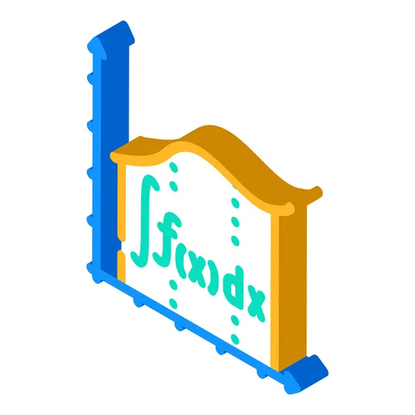 Integration math data science isometric icon vector illustration — Stock Vector