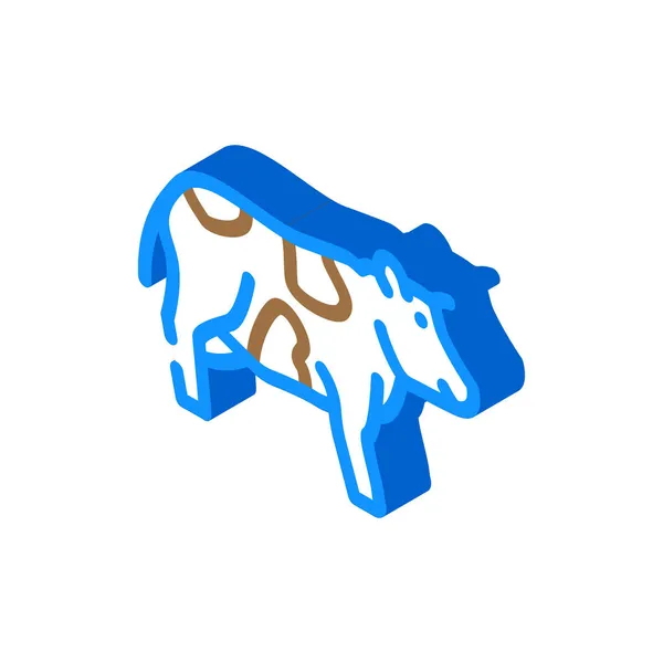 Kráva zemědělská půda živočišné izometrické ikony vektorové ilustrace — Stockový vektor