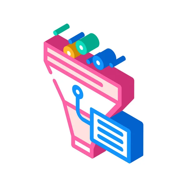 Funnel filter data science isometric icon vector illustration — Stock Vector