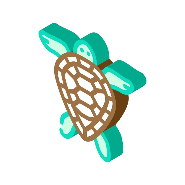 Tortue animal aquatique icône isométrique illustration vectorielle — Image vectorielle