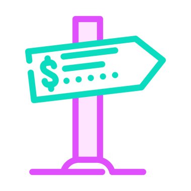 Para kazanmak için yön seçimi renk vektör illüstrasyonu