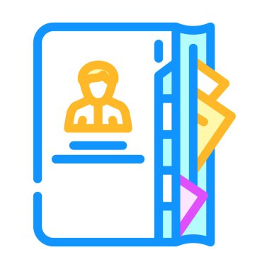 işletme yöneticisi renk ikonu illüstrasyonunun kişi defteri