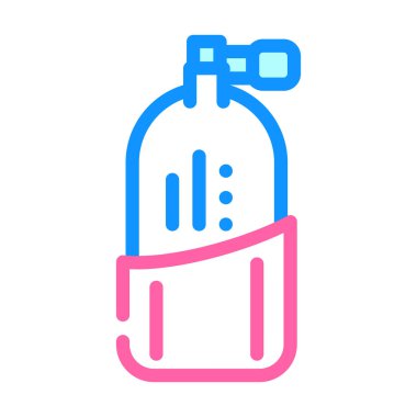 Oksijen silindiri renk vektör illüstrasyonu