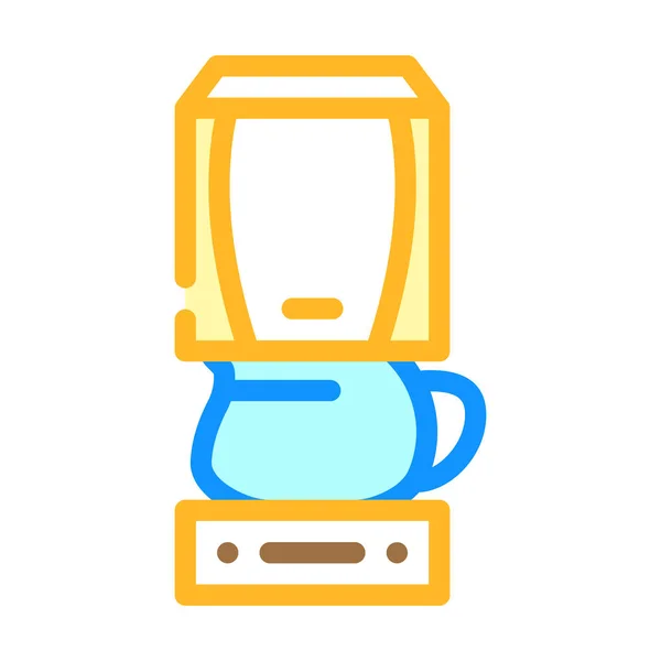 Filtracja kroplówka elektryczny ekspres do kawy urządzenie kolor ikona wektor ilustracja — Wektor stockowy