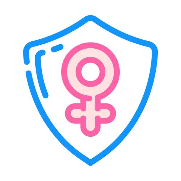 Protecting women color icon vector illustration — Stock Vector