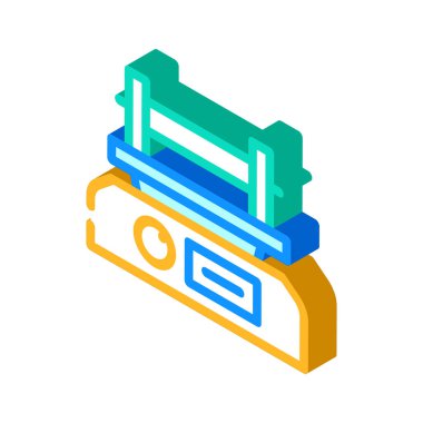 Titreşim laboratuvar aygıtı izometrik ikon vektör illüstrasyonu