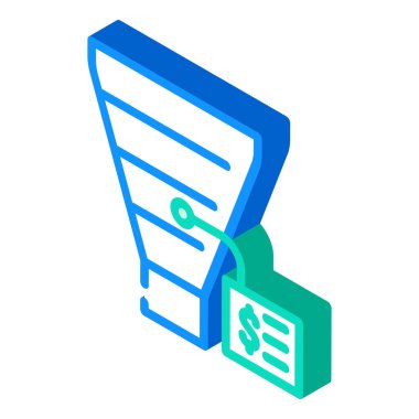 huni iş zekası filtreleme sistemi izometrik ikon vektör çizimi