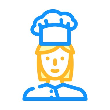 Aşçı kadın renk ikonu vektör çizimi