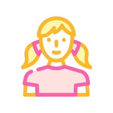 genç kadın renk ikonu vektör illüstrasyonu