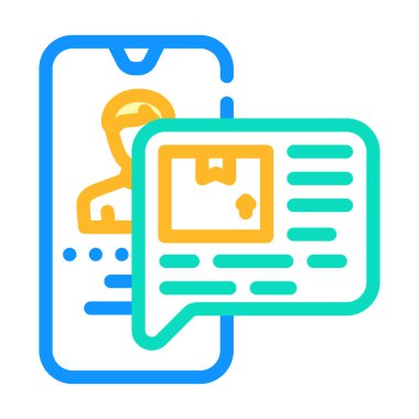 Paket renk ikonu vektör illüstrasyonu çağrısı