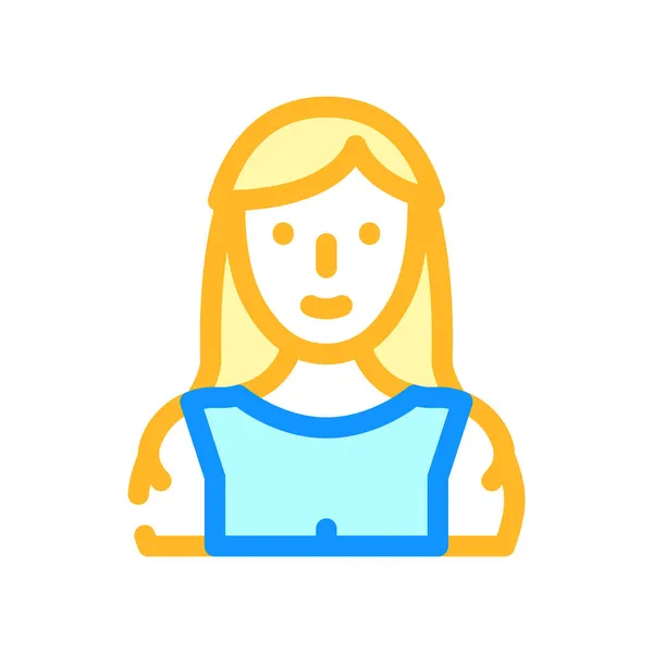 Mujer fuerte icono de color vector ilustración — Vector de stock