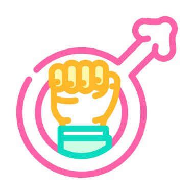 feminizm sosyal hareket renk ikonu çizimi