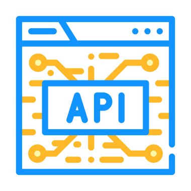 api finansal teknoloji renk ikonu vektör illüstrasyonu