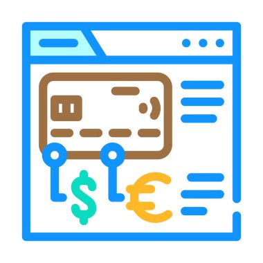 fintech dijital kart renk vektör illüstrasyonu