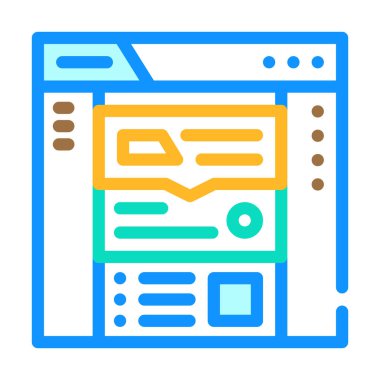 Finans teknolojisi renk ikonu çizimi ödünç veriliyor