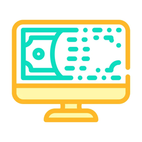 Online geld kleur pictogram vector illustratie — Stockvector