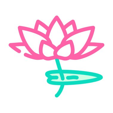 Lotus çiçeği renk ikonu vektör illüstrasyonu