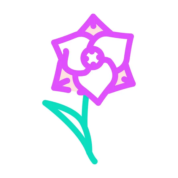 Gladiolus flor cor ícone vetor ilustração —  Vetores de Stock