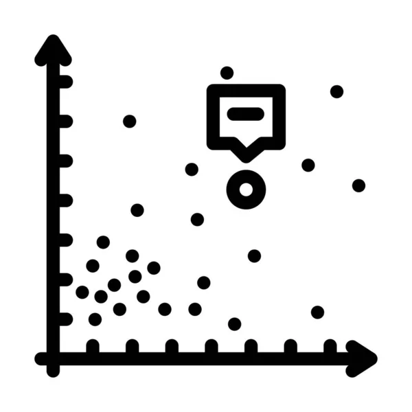 Illustration vectorielle d'icône de ligne de visualisation point plot — Image vectorielle
