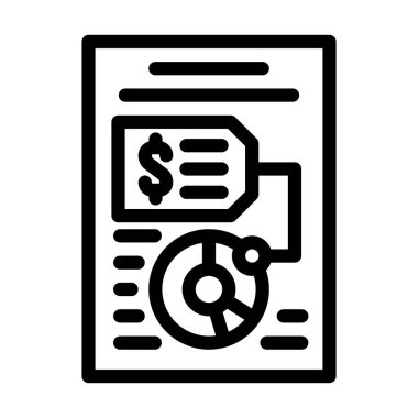 Analiz işi başarı çizgisi ikon vektör çizimi