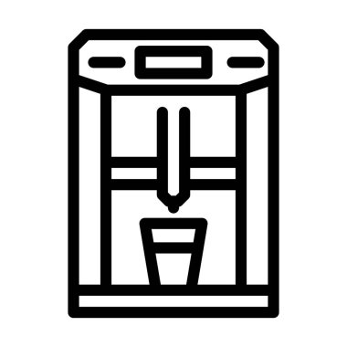 damlatma filtreleme kahve makinesi ekipman hattı ikon vektör çizimi