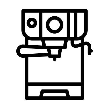 geleneksel kahve makinesi çizgisi ikon vektör çizimi