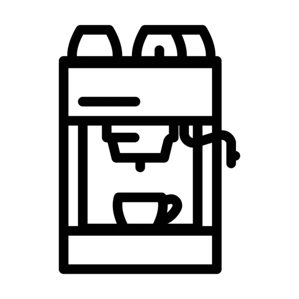 Cafetera con taza secadora línea icono vector ilustración — Vector de stock