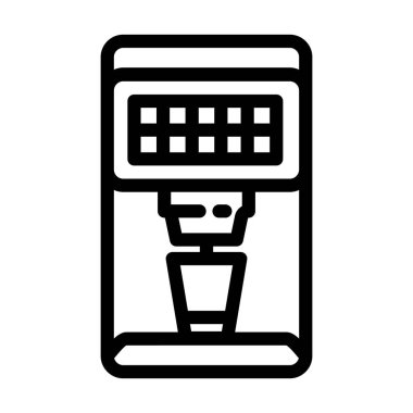 kahve makinesi elektronik aygıt çizgisi ikon vektör çizimi