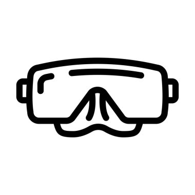 maske dalgıcı aksesuar çizgisi vektör çizimi