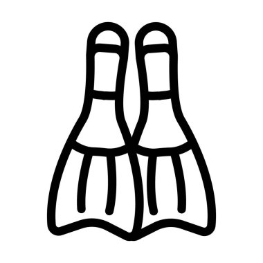 Palet dalgıcı aksesuar çizgi vektör illüstrasyonu