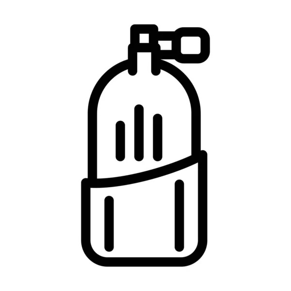 Sauerstoffzylinderlinie Icon Vektor Illustration — Stockvektor