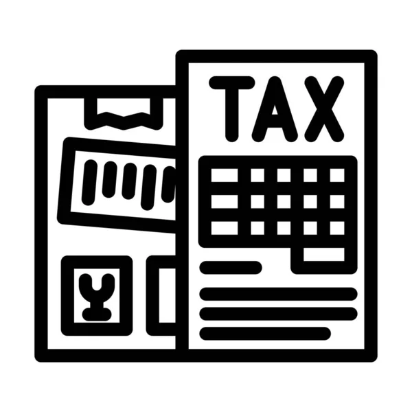 Línea de productos de importación de impuestos icono vector ilustración — Archivo Imágenes Vectoriales