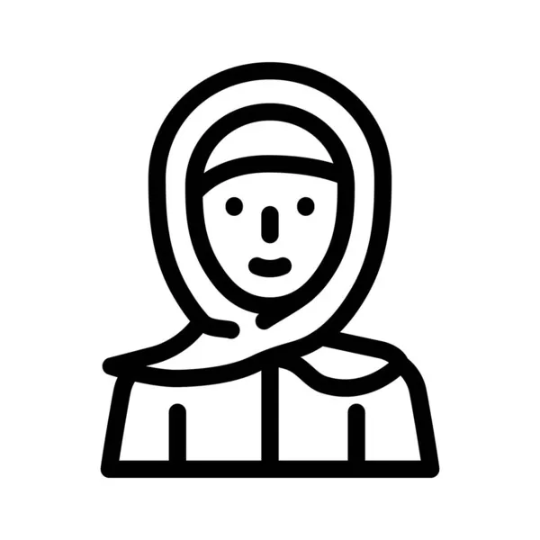 Hijab vrouw kleding lijn pictogram vector illustratie — Stockvector