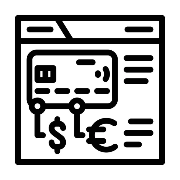 Fintech digitale kaart lijn pictogram vector illustratie — Stockvector