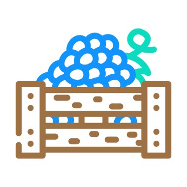 Üzüm kutusu renk ikonu vektör illüstrasyonu