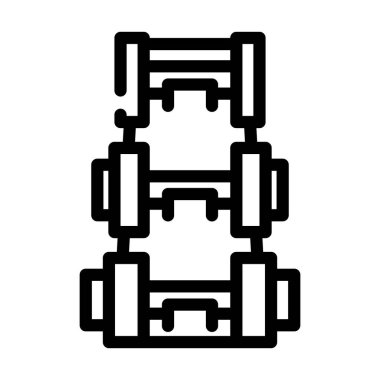 dambıllar spor aletleri çizgisi ikon vektör illüstrasyonu