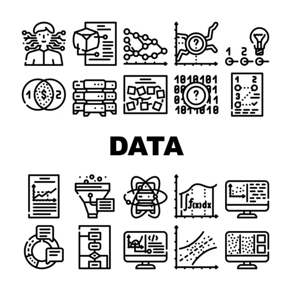 Ciencia de los datos Innovar iconos de tecnología Set Vector — Archivo Imágenes Vectoriales