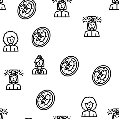 Kadın Mesleği ve Meslek Vektörü Kusursuz Desen